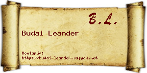 Budai Leander névjegykártya